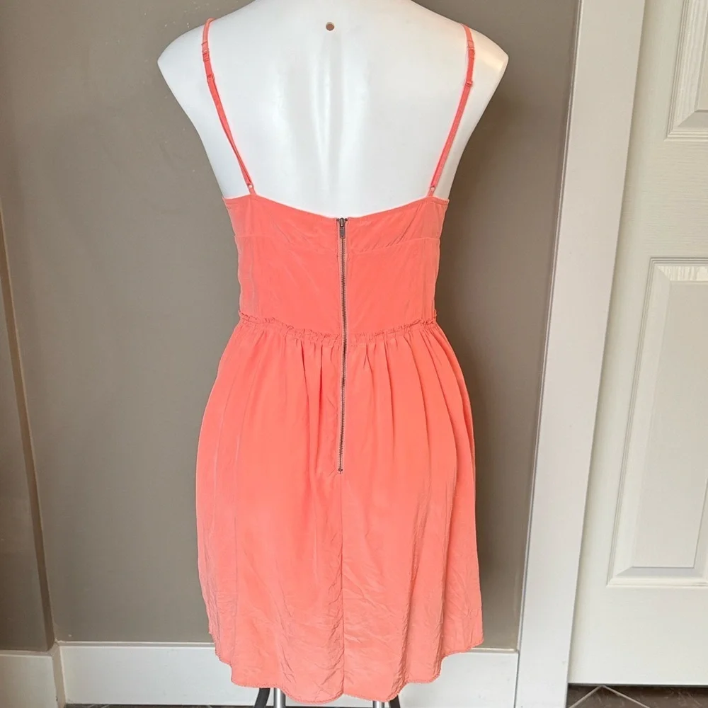 Wilfred 100% Silk Coral Dress. Size 6. - Picture 3 of 4